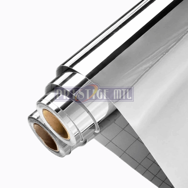 VINYL GLOSSY STICKERS MIRROR POLYESTER SILVER (PER METRE)
